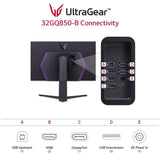 LG Ultragear UHD 32-Inch Gaming Monitor 32GQ950-B, Nano IPS 1ms (GtG) with ATW, VESA DisplayHDR 1000, NVIDIA G-SYNC, and AMD FreeSync, 144Hz, Black